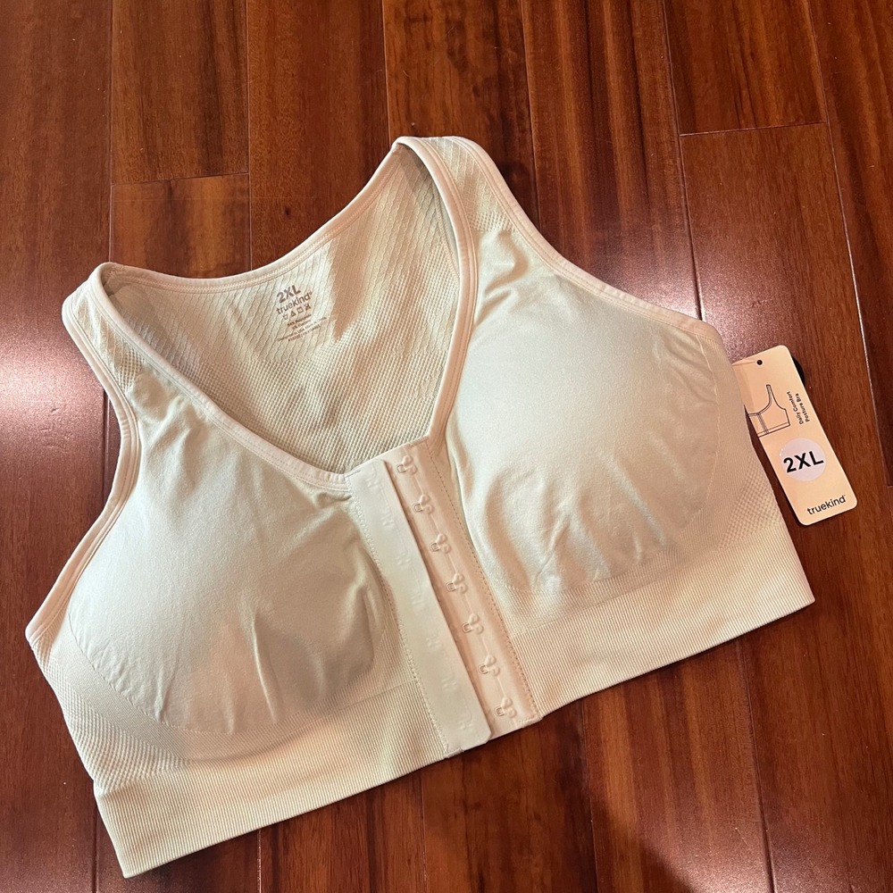 Truekind Front Closure Bra Daily Comfort Posture Sand Beige Wireless New Plus 2X